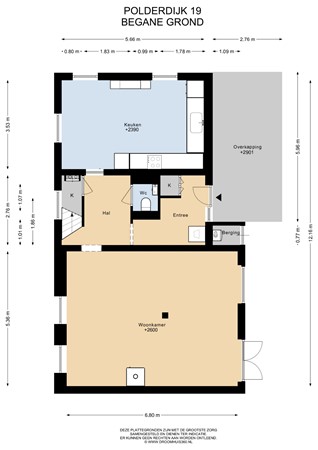 Floorplan - Polderdijk 19, 4156 JG Rumpt